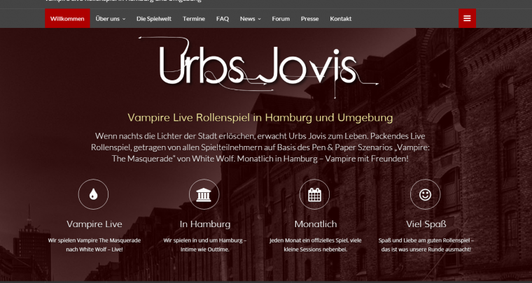 Screenshot: Homepage