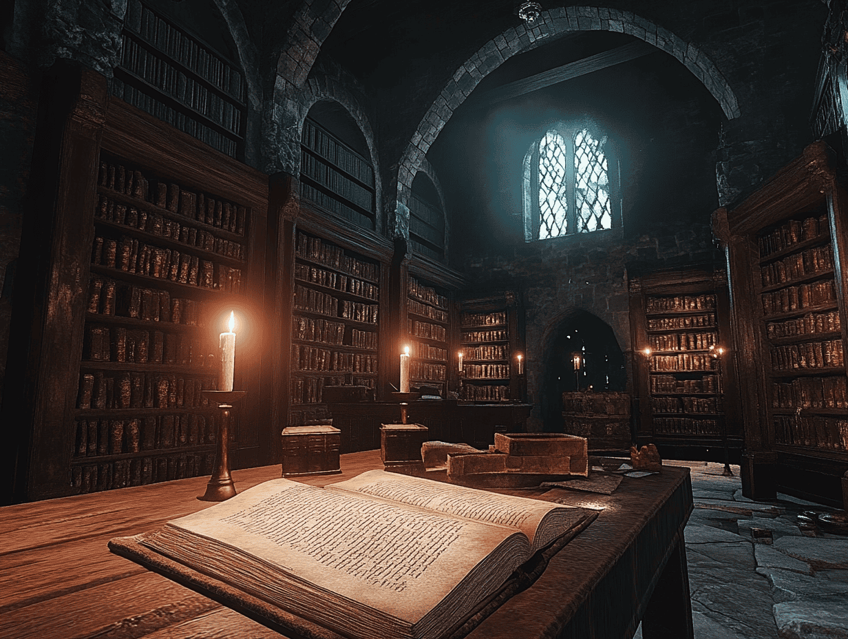 Eine Bibliothek in einem alten Gemäuer